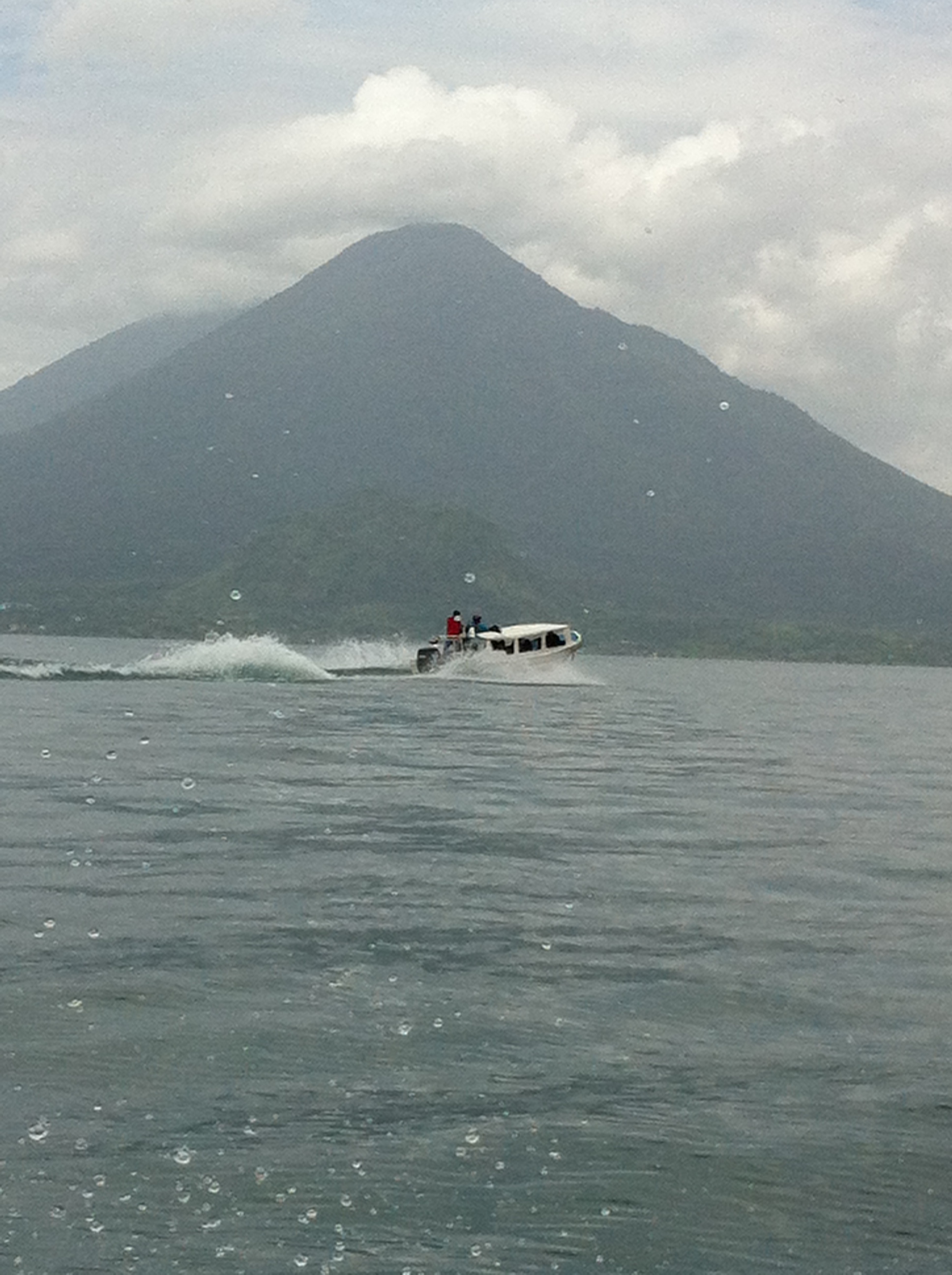 Boat ride on Lake Atitlan while volunteering in Guatemala