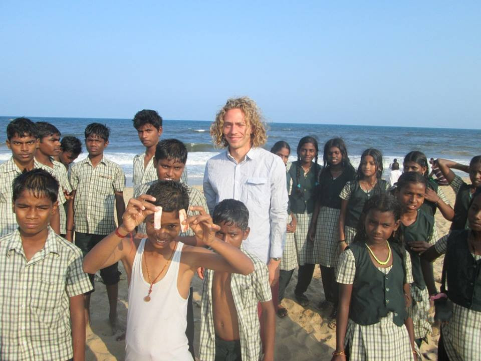 Visiting the beach while volunteering in India